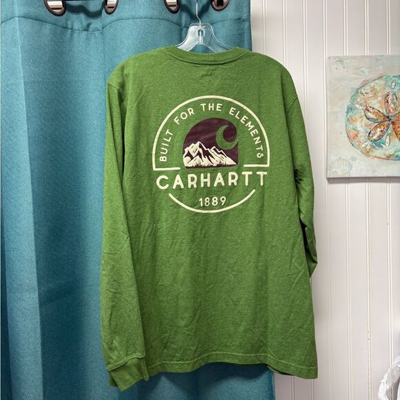 Carhartt Relaxed Fit Long Sleeve T in Green, Size Large - Picture 3 of 4